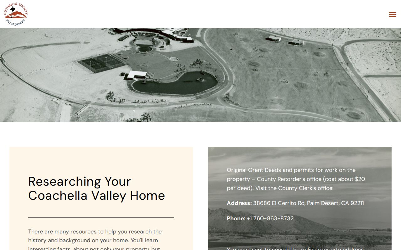 Palm Desert people search historical house records