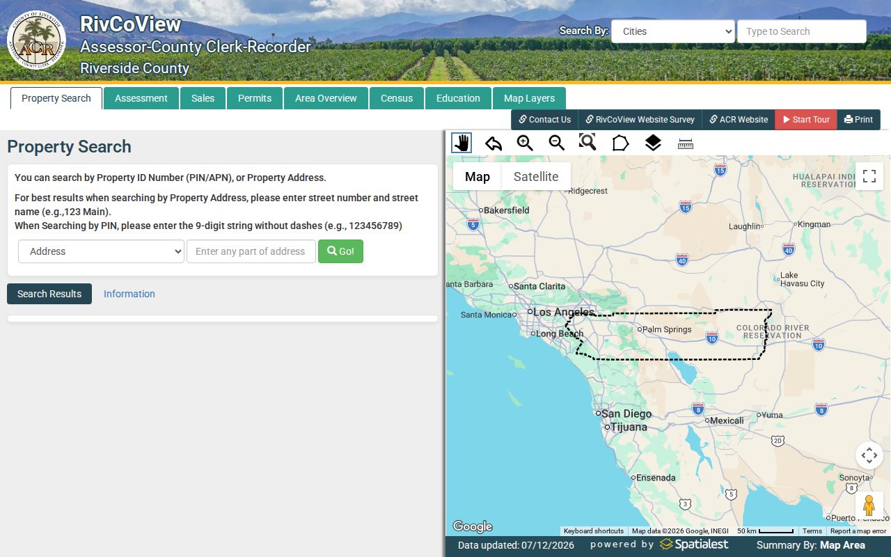 Palm Desert public records in the RivCoView property portal